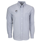 Titan the Wolf Gingham Long Sleeve Button Down | White/Grey