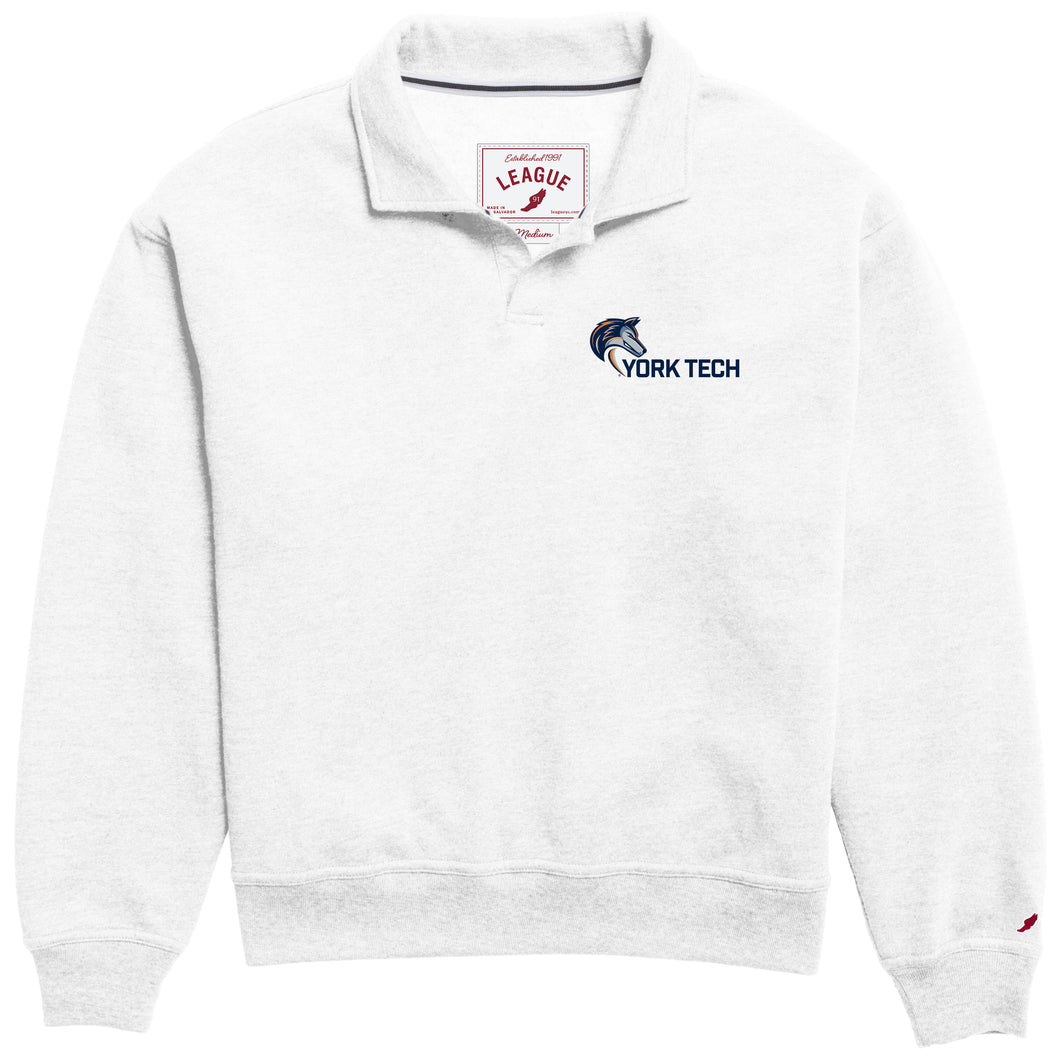 Victory Springs Ladies Collar Pullover | Heather Varsity White