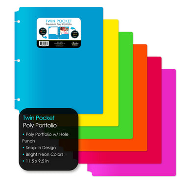 Poly Port Neon 2 Pocket Folder