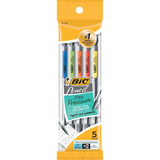 Xtra Precision Mechanical Pencil Clear Barrel 0.5mm Black 5Pk