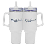 40 oz. Tumbler with Straw and Handle | White