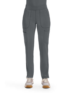 Ladies Mid Rise Tapered Pull On Pant | Pewter
