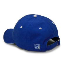 Load image into Gallery viewer, Bar Design Twill Snapback Cap, White/Royal (F22)