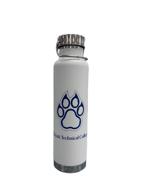 22 oz. Stainless Water Bottle, White w/Titan Logo