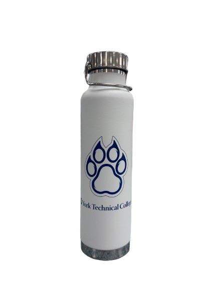 22 oz. Stainless Water Bottle, White w/Titan Logo