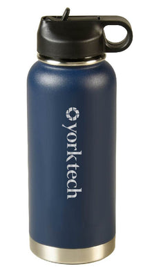 32 oz. Laser Etched Powder Coated Water Bottle, Navy