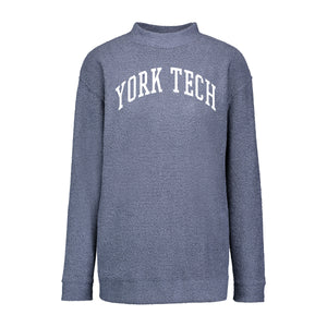 Ladies Lyla Loop Fleece Mock Neck, Stonewash