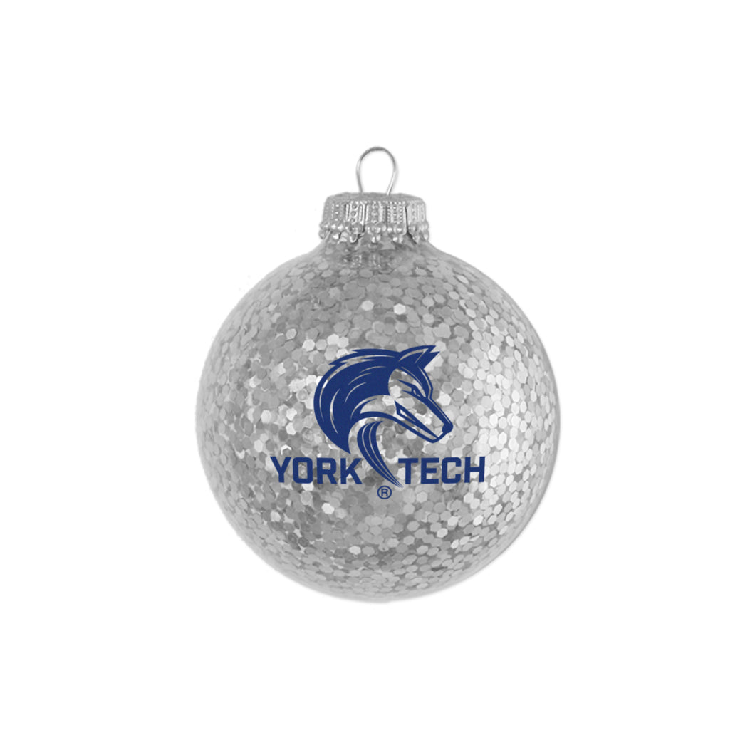 Sparkle Glass Ball Ornament | Silver