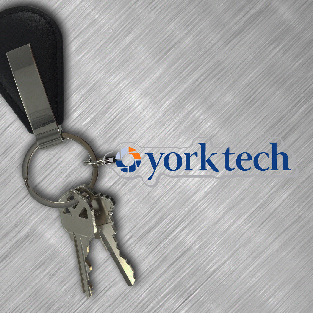 Acrylic Key Tag | Blue/White/Orange