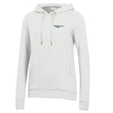 Ladies Quilted Pullover Hoodie | White