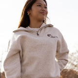 Ladies 1991 Brushes 1/4 Zip | Oatmeal