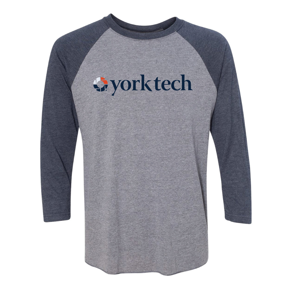 Tri-Blend Raglan 3/4 Sleeve Baseball, Vintage Navy/Heather